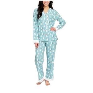 Munki Munki Womens Snowman Flannel Pajama Set Super Soft Cozy Size XXLarge